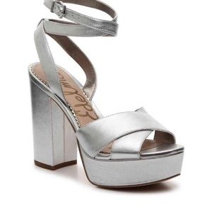 Sam Edelman Metallic Silver Mara Platform Sandal